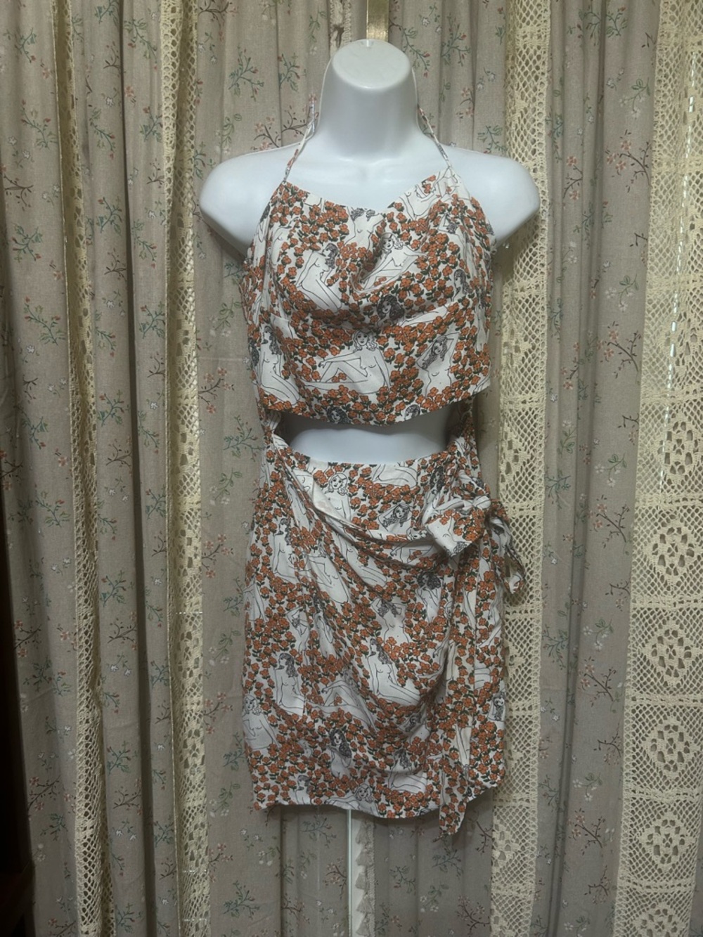 Reformation Coconut Nymph Floral Cutout Dress Size 12